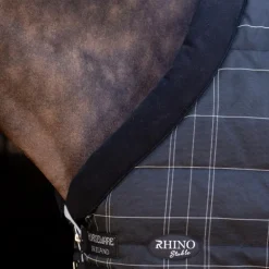 Horseware - Couverture de box Rhino Pony Stable noir/ gris/ blanc à carreaux/ gris 100g