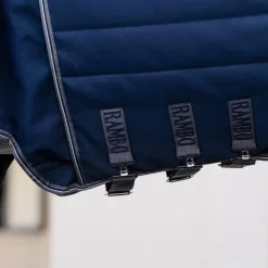 Horseware - Couverture de box Rambo Optimo Stable Plus marine/ thunderstorm grey/ argent 400g