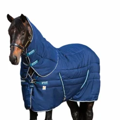Horseware - Couverture de box Plus Vari-Layer avec couvre-cou marine 450g
