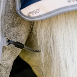 Horseware - Couverture d'extérieur Amigo Bravo Plus Pony Turnout marine/ titanium grey/ argent 50g