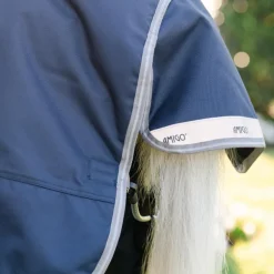 Horseware - Couverture d'extérieur Amigo Bravo Plus Pony Turnout marine/ titanium grey/ argent 50g
