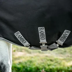 Horseware - Couverture d'extérieur Rambo Turnout noir/ thunderstorm gris/ argent 50g