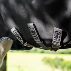 Horseware - Couverture d'extérieur Rambo Turnout noir/ thunderstorm gris/ argent 50g