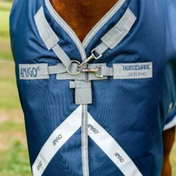 Horseware - Couverture d'extérieur Amigo Bravo 12 Plus Lite marine/ titanium grey/ argent 0g