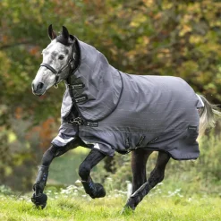 Horseware - Couverture d'extérieur Amigo Bravo 12 réfléchissantes gris/ noir 100g