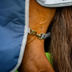 Horseware - Couverture d'extérieur Amigo Bravo Plus Turnout marine/ titanium grey/ argent 100g
