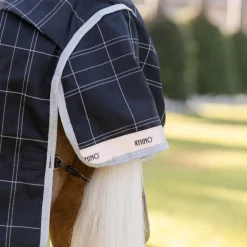 Horseware - Couverture d'extérieur Rhino Wug Pony Turnout VL noir/ gris/ blanc à carreaux 250g