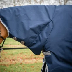 Horseware - Couverture d'extérieur Amigo Bravo Integrated Turnout marine/ titanium grey/ argent 150g