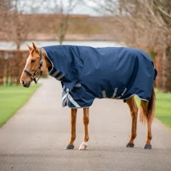 Horseware - Couverture d'extérieur Amigo Bravo Integrated Turnout marine/ titanium grey/ argent 150g
