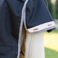 Horseware - Couverture d'extérieur Amigo Bravo Plus Pony Turnout noir/ titanium grey/ argent 250g