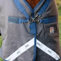 Horseware - Couverture d'extérieur Rhino Plus HexStop gris/ indigo 100g