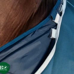 Horseware - Couverture d'extérieur Ameco Bravo 12+ cheval avec couvre-cou bleu 250g