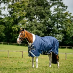 Horseware - Couverture d'extérieur Amigo Turnout marine/ titanium grey/ argent 50g