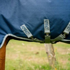 Horseware - Couverture d'extérieur Amigo Turnout marine/ titanium grey/ argent 100g