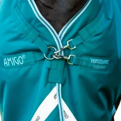 Horseware - Couverture d'extérieur Amigo Bravo 12 Wug avec Encolure Montante émeraude/ turquoise/ bleu 0g