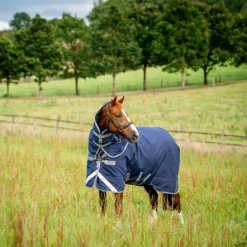 Horseware - Couverture d'extérieur Rhino Plus Turnout marine/ titanium grey/ classic blue 100g