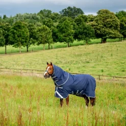 Horseware - Couverture d'extérieur Rhino Plus Turnout marine/ titanium grey/ classic blue 100g