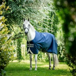 Horseware - Couverture d'extérieur Amigo Bravo 12 Turnout marine/ titanium grey/ argent 0g