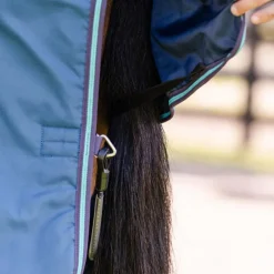 Horseware - Couverture d'extérieur Rhino Turnout marine/ gris/ aqua 100g