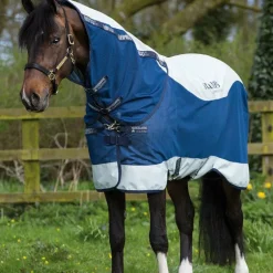 Horseware - Couverture d'extérieur Rambo Summer Series V-Front marine/ gris 0g