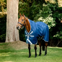 Horseware - Couverture d'extérieur Amigo Bravo 12 Wug marine/ titanium grey/ argent 250g