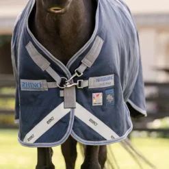 Horseware - Couverture d'extérieur Rhino Pony Turnout marine/ titanium grey/ classic blue 100g