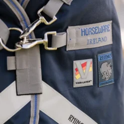 Horseware - Couverture d'extérieur Rhino Pony Turnout marine/ titanium grey/ classic blue 100g