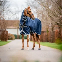 Horseware - Couverture d'extérieur Amigo Bravo Integrated Turnout marine/ titanium grey/ argent 250g