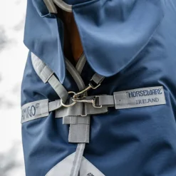 Horseware - Couverture d'extérieur Amigo Bravo Integrated Turnout marine/ titanium grey/ argent 250g