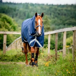 Horseware - Couverture d'extérieur Amigo Bravo 12 Plus marine/ titanium gris/ argent 250g