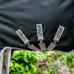 Horseware - Couverture d'extérieur Amigo Bravo 12 Plus noir/ titanium grey/ argent 400g