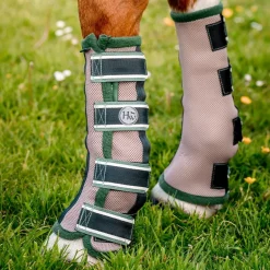Horseware - Guêtres anti-mouches Flyboot beige/ vert/ sauge x4