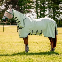 Horseware - Guêtres anti-mouches Flyboot beige/ vert/ sauge x4