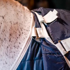 Horseware - Sous-couverture Ecolin bleu canard/ gris 300g