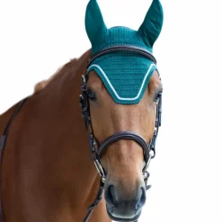 Jump'In - Bonnet pour chevaux Balthazar vert/ lurex