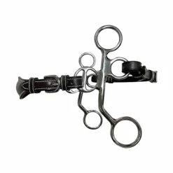 Jump'In - Hackamore cuir branches courtes poney noir