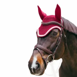 Kentucky Horsewear - Bonnet pour chevaux Wellington Plaited Cord anti-bruits bordeaux