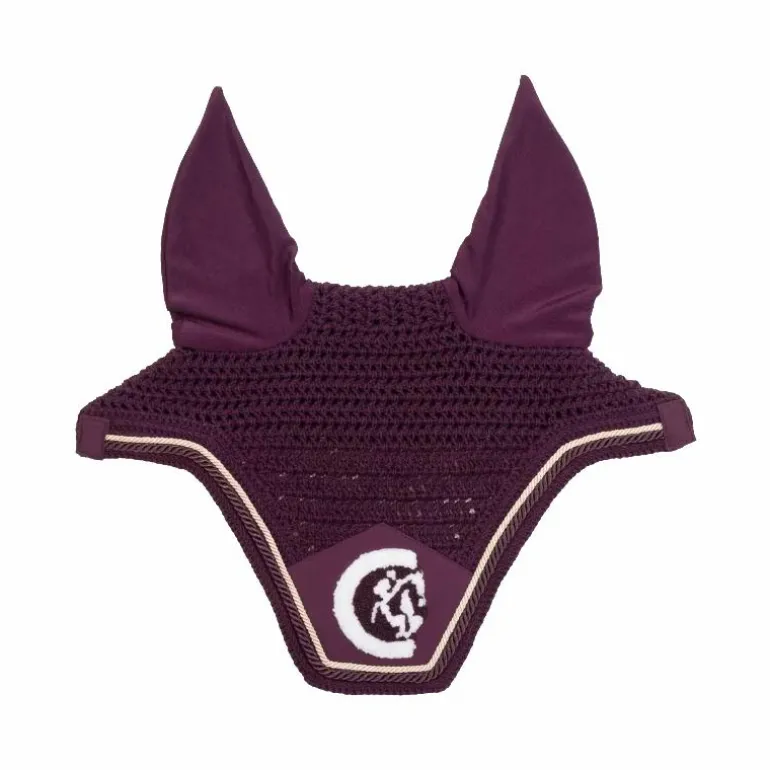 Kentucky Horsewear - Bonnet pour chevaux anti-bruits Wellington 3D Logo Rope violet