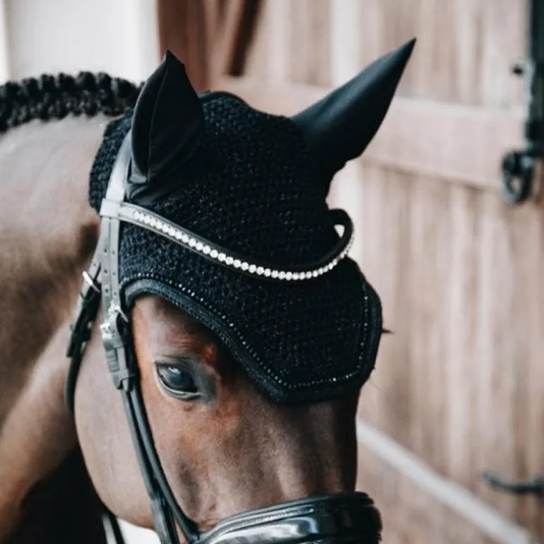 Kentucky Horsewear - Bonnet anti-bruit Glitters noir