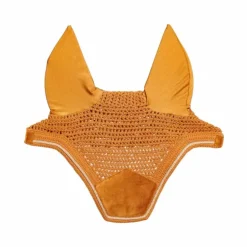 Kentucky Horsewear - Bonnet pour chevaux anti-bruits Wellington Velvet moutarde