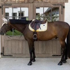 Kentucky Horsewear - Bonnet pour chevaux Wellington Velvet Printing spring leaves whispers marron/ blanc