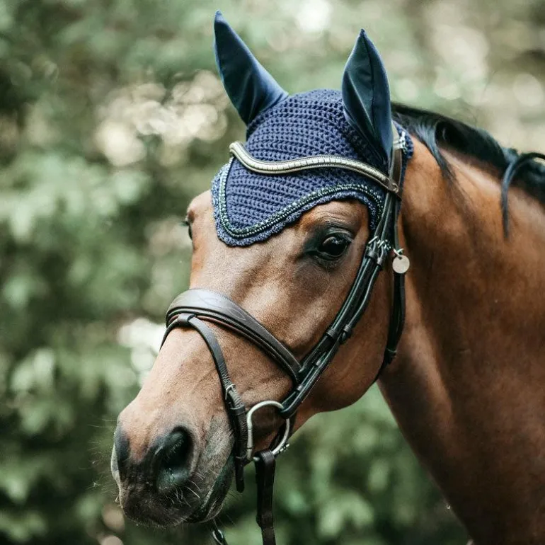 Kentucky Horsewear - Bonnet long Stone & Pearl marine