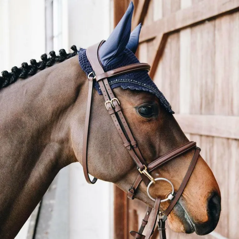 Kentucky Horsewear - Bonnet Long stone & Pearl anti-bruits marine