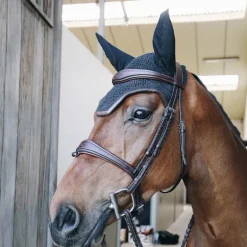 Kentucky Horsewear - Bonnet Wellington cuir combi Anti-bruits marine