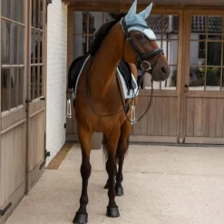 Kentucky Horsewear - Bonnet pour chevaux Wellington Velvet Printing flags light blue
