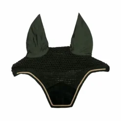 Kentucky Horsewear - Bonnet pour chevaux anti-bruits Wellington Velvet pine green