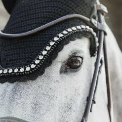 Kentucky Horsewear - Bonnet anti-mouche Wellington big stone & pearl noir