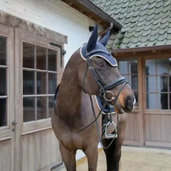 Kentucky Horsewear - Bonnet pour chevaux anti-bruits softshell marine/ beige