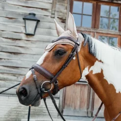 Kentucky Horsewear - Bonnet Wellington Velvet pearls beige