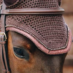 Kentucky Horsewear - Bonnet anti-bruit Glitters marron
